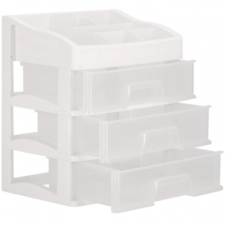 ORGANIZATOR COSMETICE, PLASTIC, 4 NIVELURI, 3 SERTARE, ALB, 23.3X17X26.5 CM, SPRINGOS [12]