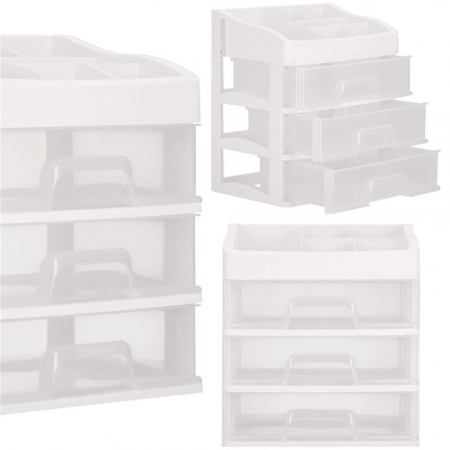 ORGANIZATOR COSMETICE, PLASTIC, 4 NIVELURI, 3 SERTARE, ALB, 23.3X17X26.5 CM, SPRINGOS [3]