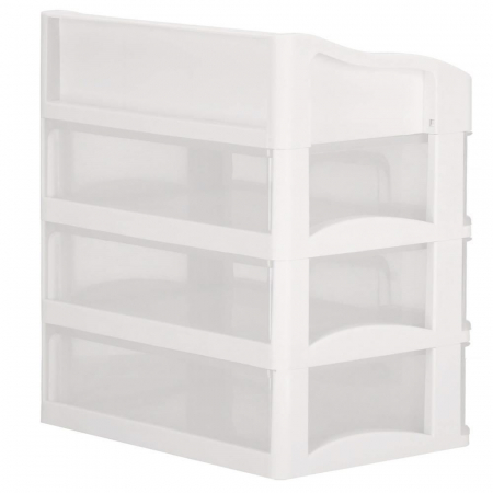 ORGANIZATOR COSMETICE, PLASTIC, 4 NIVELURI, 3 SERTARE, ALB, 23.3X17X26.5 CM, SPRINGOS [11]