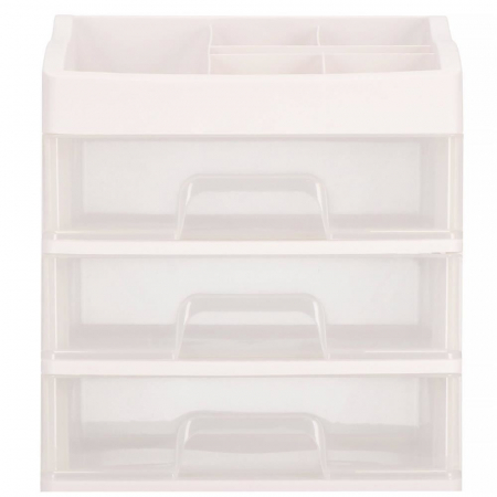 ORGANIZATOR COSMETICE, PLASTIC, 4 NIVELURI, 3 SERTARE, ALB, 34X25X40 CM, SPRINGOS [11]