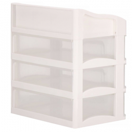 ORGANIZATOR COSMETICE, PLASTIC, 4 NIVELURI, 3 SERTARE, ALB, 34X25X40 CM, SPRINGOS [14]