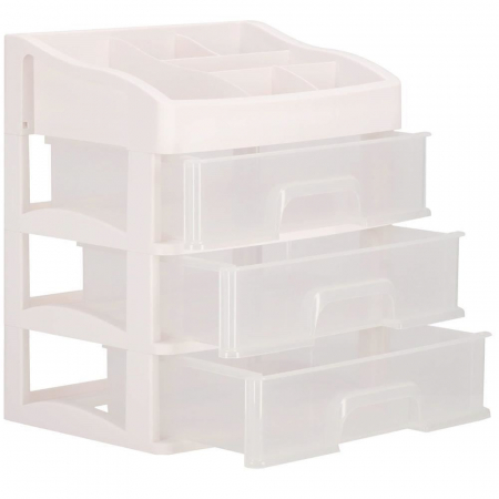 ORGANIZATOR COSMETICE, PLASTIC, 4 NIVELURI, 3 SERTARE, ALB, 34X25X40 CM, SPRINGOS [2]
