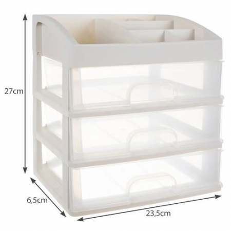ORGANIZATOR COSMETICE, PLASTIC, TRANSPARENT, 23.5X6.5X27 CM, ISOTRADE [6]