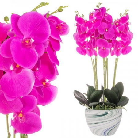 ORHIDEE ARIFICIALA CU GHIVECI DIN CERAMICA, ROZ, 75 CM, SPRINGOS [7]