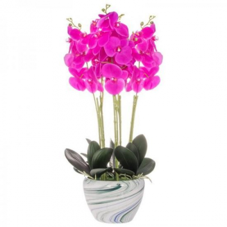 Living - ORHIDEE ARIFICIALA CU GHIVECI DIN CERAMICA, ROZ, 75 CM, SPRINGOS