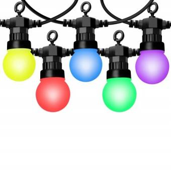 Becuri LED - PACHET GHIRLANDA 5M IP65 SI 10 BECURI LED COLORATE 1W