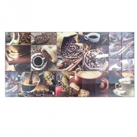 Panouri decorative - PANOU DECORATIV, PVC, MODEL CAFEA, MARO SI CREM, 96X48.5CM