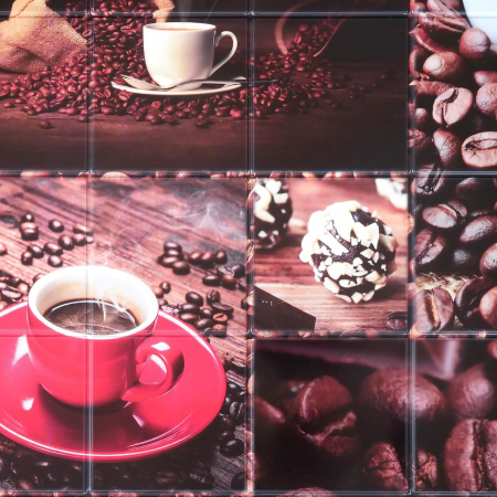 PANOU DECORATIV, PVC, MODEL CAFEA, MARO SI ROSU, 96X48.5 CM [4]