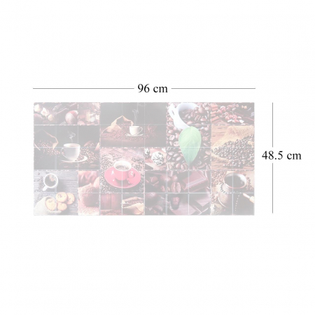 PANOU DECORATIV, PVC, MODEL CAFEA, MARO SI ROSU, 96X48.5 CM [1]