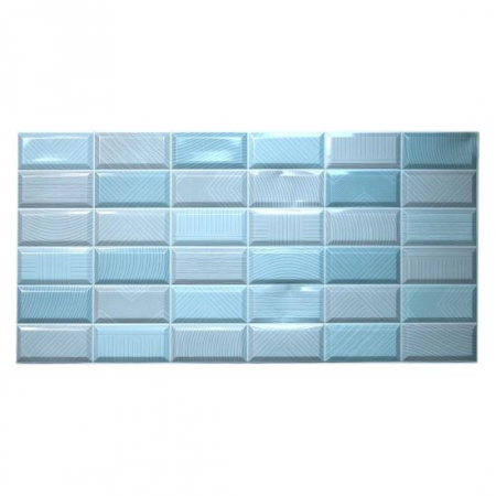 Panouri decorative - PANOU DECORATIV, PVC, MODEL CARAMIDA 3D, ALBASTRU, 96X48.5 CM