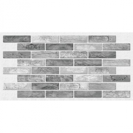 Panouri decorative - PANOU DECORATIV, PVC, MODEL CARAMIDA 3D, CU MODEL, NUANTE GRI, 96X48.5 CM