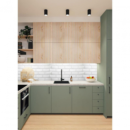 PANOU DECORATIV, PVC, MODEL CARAMIDA 3D, GRI, 96X48.5 CM [2]