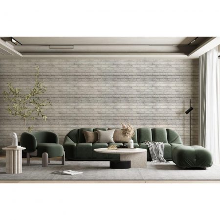 PANOU DECORATIV, PVC, MODEL CARAMIDA 3D, GRI MURDAR, 96X48.5 CM [2]