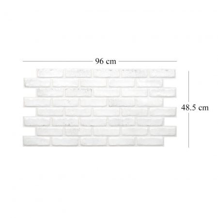 PANOU DECORATIV, PVC, MODEL CARAMIDA 3D, GRI MURDAR, 96X48.5 CM [3]