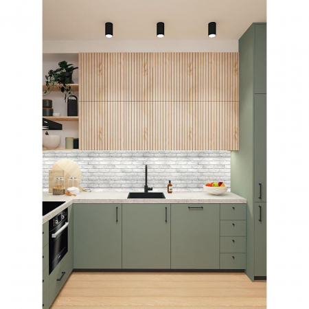 PANOU DECORATIV, PVC, MODEL CARAMIDA 3D, GRI MURDAR, 96X48.5 CM [1]