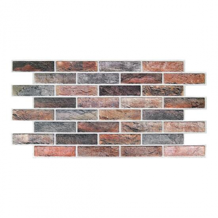 Panouri decorative - PANOU DECORATIV, PVC, MODEL CARAMIDA 3D, GRI SI PORTOCALIU, 96X48.5 CM