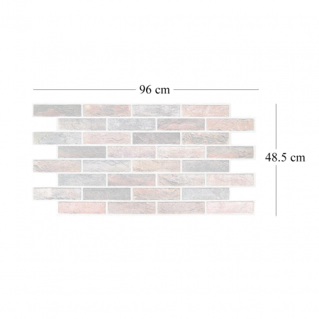 PANOU DECORATIV, PVC, MODEL CARAMIDA 3D, GRI SI PORTOCALIU, 96X48.5 CM [1]