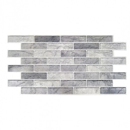 Panouri decorative - PANOU DECORATIV, PVC, MODEL CARAMIDA 3D, NUANTE GRI DESCHIS, 96X48.5CM
