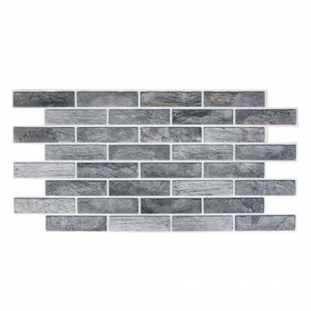 Panouri decorative - PANOU DECORATIV, PVC, MODEL CARAMIDA 3D, NUANTE GRI INCHIS, 96X48.5 CM