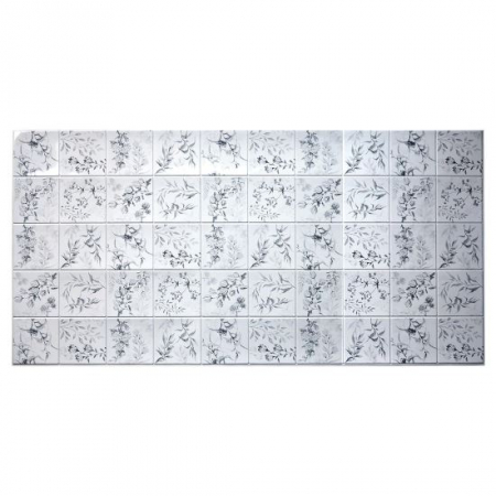 Panouri decorative - PANOU DECORATIV, PVC, MODEL FLORI DE CAMP, GRI, 96X48.5 CM