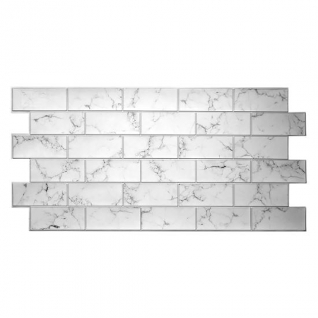 Panouri decorative - PANOU DECORATIV, PVC, MODEL MARMURA 3D, ALB SI NEGRU, 96X48.5 CM