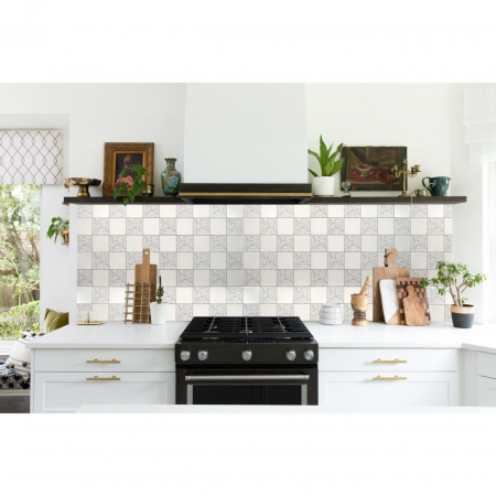PANOU DECORATIV, PVC, MODEL MARMURA, ALB SI GRI, 96X48.5CM [1]