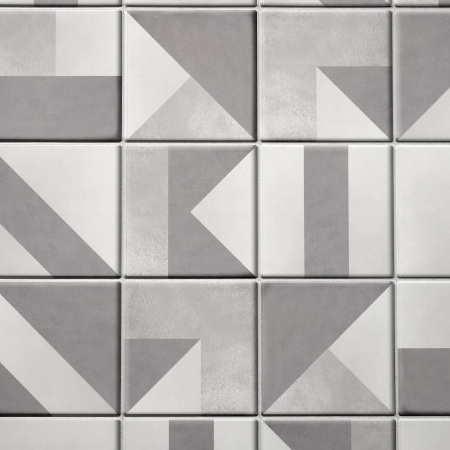 PANOU DECORATIV, PVC, MODEL MARMURA, GEOMETRIC, ALB SI GRI, 96X48.5CM [6]