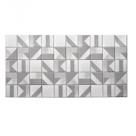 Panouri decorative - PANOU DECORATIV, PVC, MODEL MARMURA, GEOMETRIC, ALB SI GRI, 96X48.5CM
