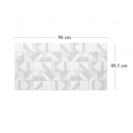 PANOU DECORATIV, PVC, MODEL MARMURA, GEOMETRIC, ALB SI GRI, 96X48.5CM [4]