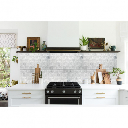 PANOU DECORATIV, PVC, MODEL MARMURA, GRI, 96X48.5 CM [2]