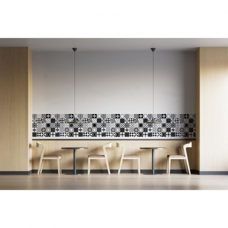 PANOU DECORATIV, PVC, MODEL MOZAIC, ALB SI NEGRU, 96X48.5CM [3]