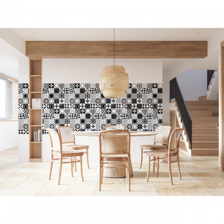 PANOU DECORATIV, PVC, MODEL MOZAIC, ALB SI NEGRU, 96X48.5CM [4]