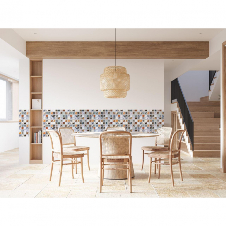 PANOU DECORATIV, PVC, MODEL MOZAIC, MARO SI GRI, 96X48.5 CM [5]