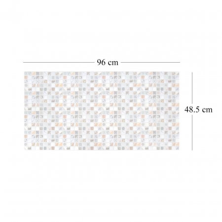 PANOU DECORATIV, PVC, MODEL MOZAIC, MARO SI GRI, 96X48.5 CM [1]
