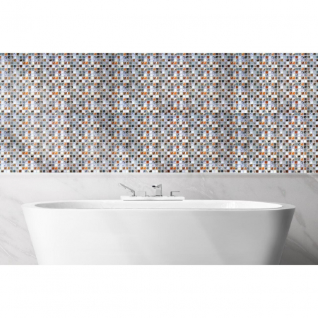 PANOU DECORATIV, PVC, MODEL MOZAIC, MARO SI GRI, 96X48.5 CM [3]