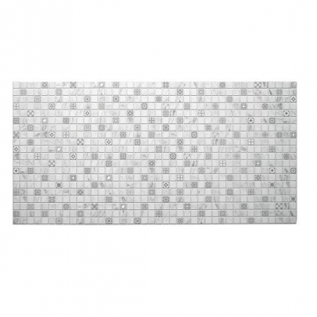 Panouri decorative - PANOU DECORATIV, PVC, MODEL MOZAIC, NUANTE GRI SI ALB, 96X48.5CM