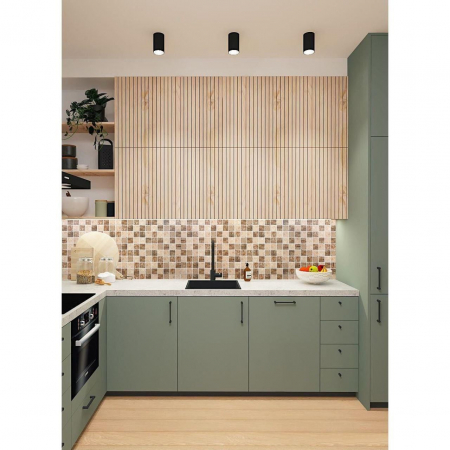 PANOU DECORATIV, PVC, MODEL MOZAIC, NUANTE MARO MURDAR, 96X48.5CM [1]