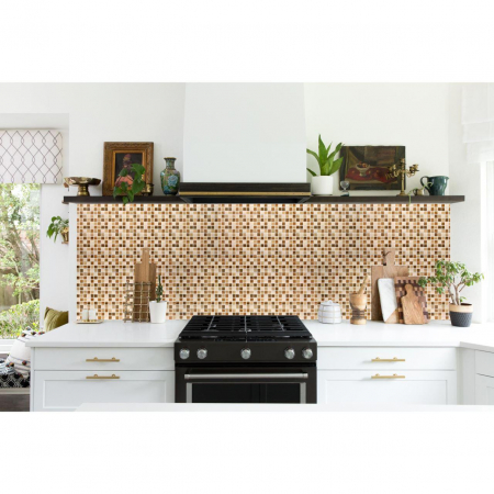 PANOU DECORATIV, PVC, MODEL MOZAIC, NUANTE PORTOCALIU, 96X48.5 CM [3]