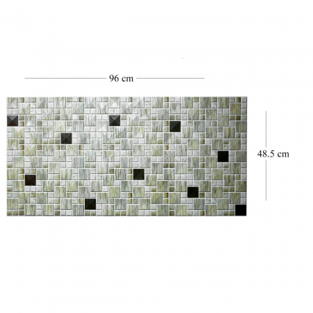 PANOU DECORATIV, PVC, MODEL MOZAIC, STRIAT, NUANTE GRI, 96X48.5 CM [3]
