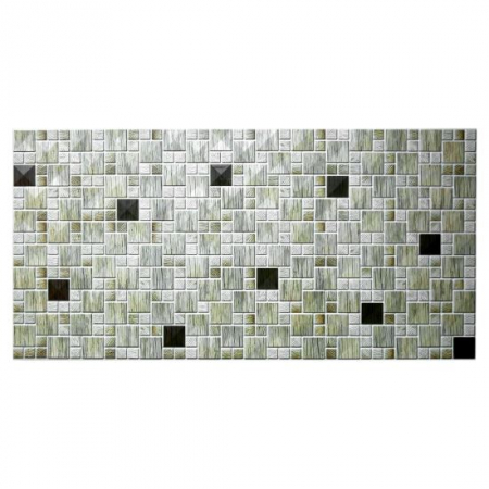 Panouri decorative - PANOU DECORATIV, PVC, MODEL MOZAIC, STRIAT, NUANTE GRI, 96X48.5 CM