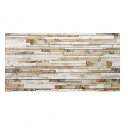 Panouri decorative - PANOU DECORATIV, PVC, MODEL PIATRA 3D, FLORI ROZ, 96X48.5CM