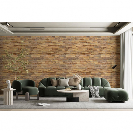 PANOU DECORATIV, PVC, MODEL PIATRA 3D, NUANTE BEJ-MARO, 96X48.5CM [2]