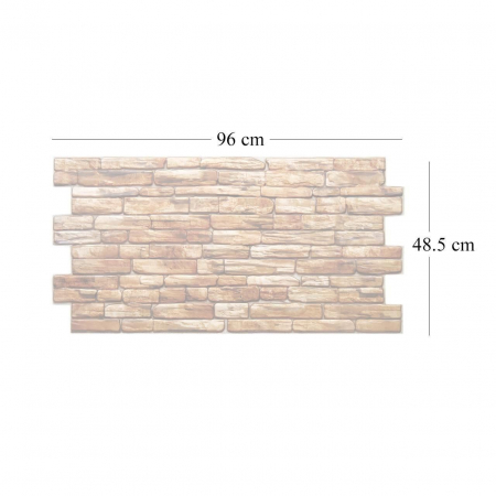PANOU DECORATIV, PVC, MODEL PIATRA 3D, NUANTE MARO, 96X48.5CM [2]