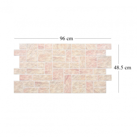 PANOU DECORATIV, PVC, MODEL PIATRA 3D, NUANTE MARO ROSIATIC, 96X48.5 CM [2]