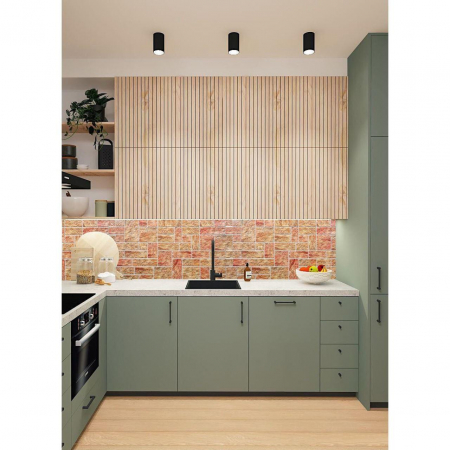 PANOU DECORATIV, PVC, MODEL PIATRA 3D, NUANTE MARO ROSIATIC, 96X48.5 CM [1]