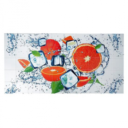 Panouri decorative - PANOU DECORATIV, PVC, MODEL PORTOCALE, ALB SI PORTOCALIU, 96X48.5 CM