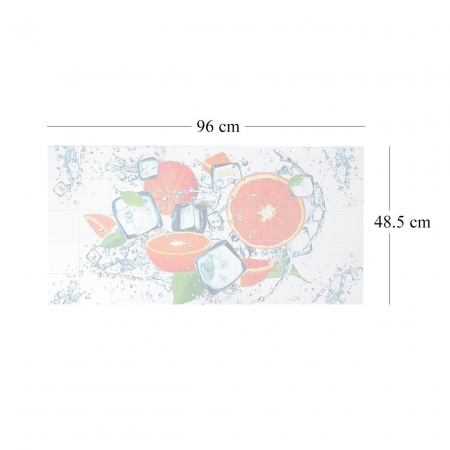 PANOU DECORATIV, PVC, MODEL PORTOCALE, ALB SI PORTOCALIU, 96X48.5 CM [1]