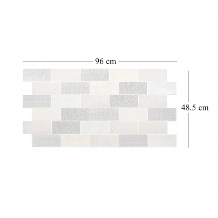 PANOU DECORATIV, PVC, MODEL TEXTIL 3D, NUANTE GRI PASTEL, 96X48.5CM [3]