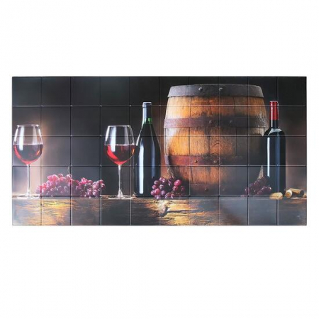 Panouri decorative - PANOU DECORATIV, PVC, MODEL VIN, MARO SI NEGRU, 96X48.5 CM
