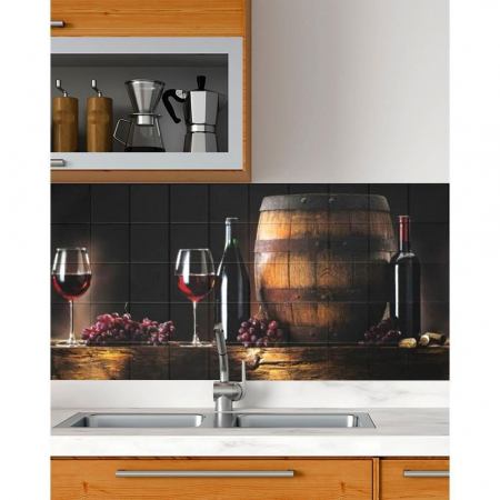 PANOU DECORATIV, PVC, MODEL VIN, MARO SI NEGRU, 96X48.5 CM [5]